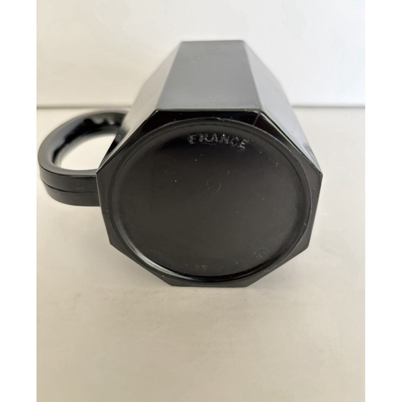 Arcoroc OCTIME Black Set Of 4 Tea, Coffee Mugs Octagonal Sided Glass France - Picture 4 of 6